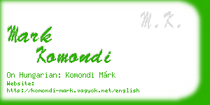 mark komondi business card